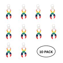 Load image into Gallery viewer, 10 Pack Autism Awareness Ribbon Charms - The Awareness Company