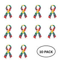 Load image into Gallery viewer, 10 Pack Autism Awareness Ribbon Flat Pins - The Awareness Company