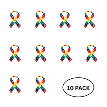 Load image into Gallery viewer, 10 Pack Autism Ribbon Pins - The Awareness Company
