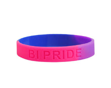 Load image into Gallery viewer, 10 Pack Bisexual Flag Colored Silicone Bracelets - The Awareness Company