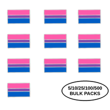 Load image into Gallery viewer, Bulk Pack Bisexual Flag Pins - The Awareness Company