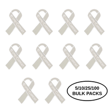 Load image into Gallery viewer, Bulk Pack Bone Cancer Awareness Ribbon Pins - The Awareness Company