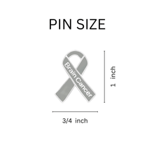 Load image into Gallery viewer, 10 Pack Brain Cancer Awareness Ribbon Pins - The Awareness Company