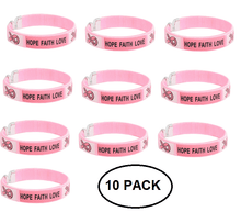 Load image into Gallery viewer, 10 Pack Breast Cancer Awareness Bangle Bracelets - The Awareness Company