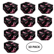 Load image into Gallery viewer, 10 Pack Breast Cancer Awareness Ribbon Scarves in Black - The Awareness Company