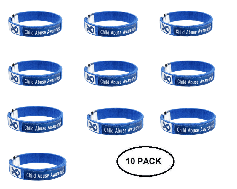 10 Pack Child Abuse Awareness Bangle Bracelets - The Awareness Company