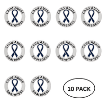 Load image into Gallery viewer, 10 Pack Child Abuse Awareness Ribbon Pins - The Awareness Company