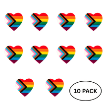 Load image into Gallery viewer, 10 Pack Daniel Quasar Flag Heart Silicone Pins - The Awareness Company