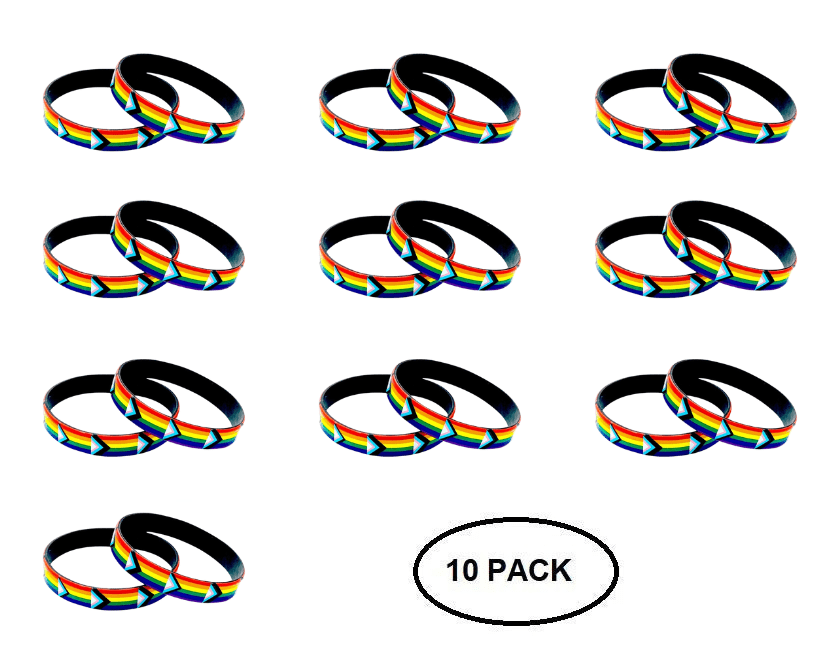 10 Pack Daniel Quasar Flag Silicone Bracelets - The Awareness Company