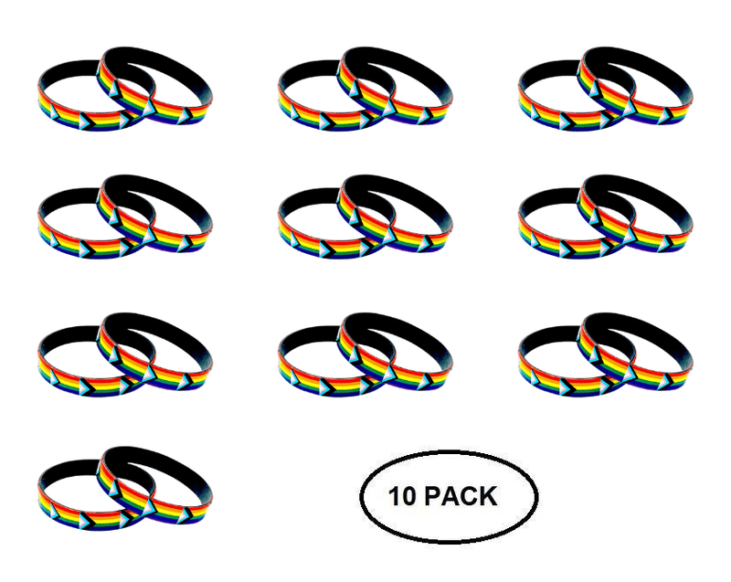 10 Pack Daniel Quasar Flag Silicone Bracelets - The Awareness Company