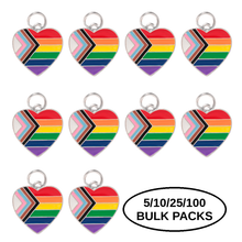 Load image into Gallery viewer, Bulk Pack Daniel Quasar Heart Flag Charms - The Awareness Company