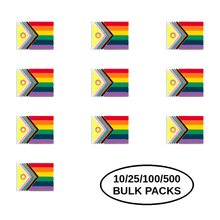 Load image into Gallery viewer, Bulk Pack Daniel Quasar Intersex - Inclusive Flag Lapel Pins - The Awareness Company