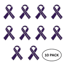 Load image into Gallery viewer, 10 Pack Domestic Violence Awareness Ribbon Pins - The Awareness Company