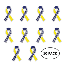 Load image into Gallery viewer, 10 Pack Down Syndrome Ribbon Pins - The Awareness Company