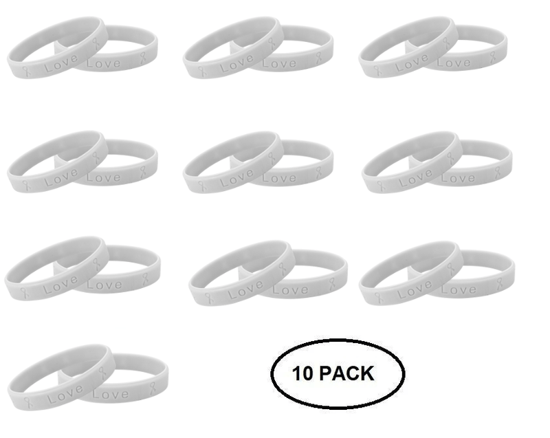 10 Pack Gray Silicone Bracelets - The Awareness Company
