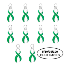 Load image into Gallery viewer, Bulk Pack Green Ribbon Charms - The Awareness Company