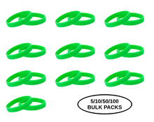Load image into Gallery viewer, Bulk Pack Green Silicone Bracelets - The Awareness Company