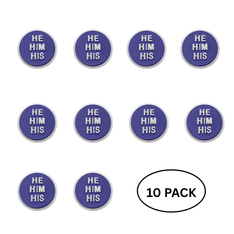 10 Pack He Him Pronoun Silicone Pins - The Awareness Company
