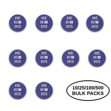 Load image into Gallery viewer, Bulk Pack He Him Pronoun Silicone Pins - The Awareness Company