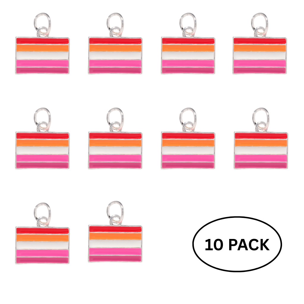 10 Pack Lesbian Sunset Flag Charms - The Awareness Company