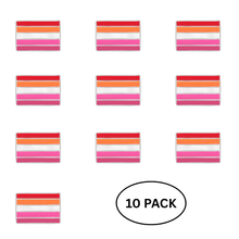 Load image into Gallery viewer, 10 Pack Lesbian Sunset Flag Pins - The Awareness Company