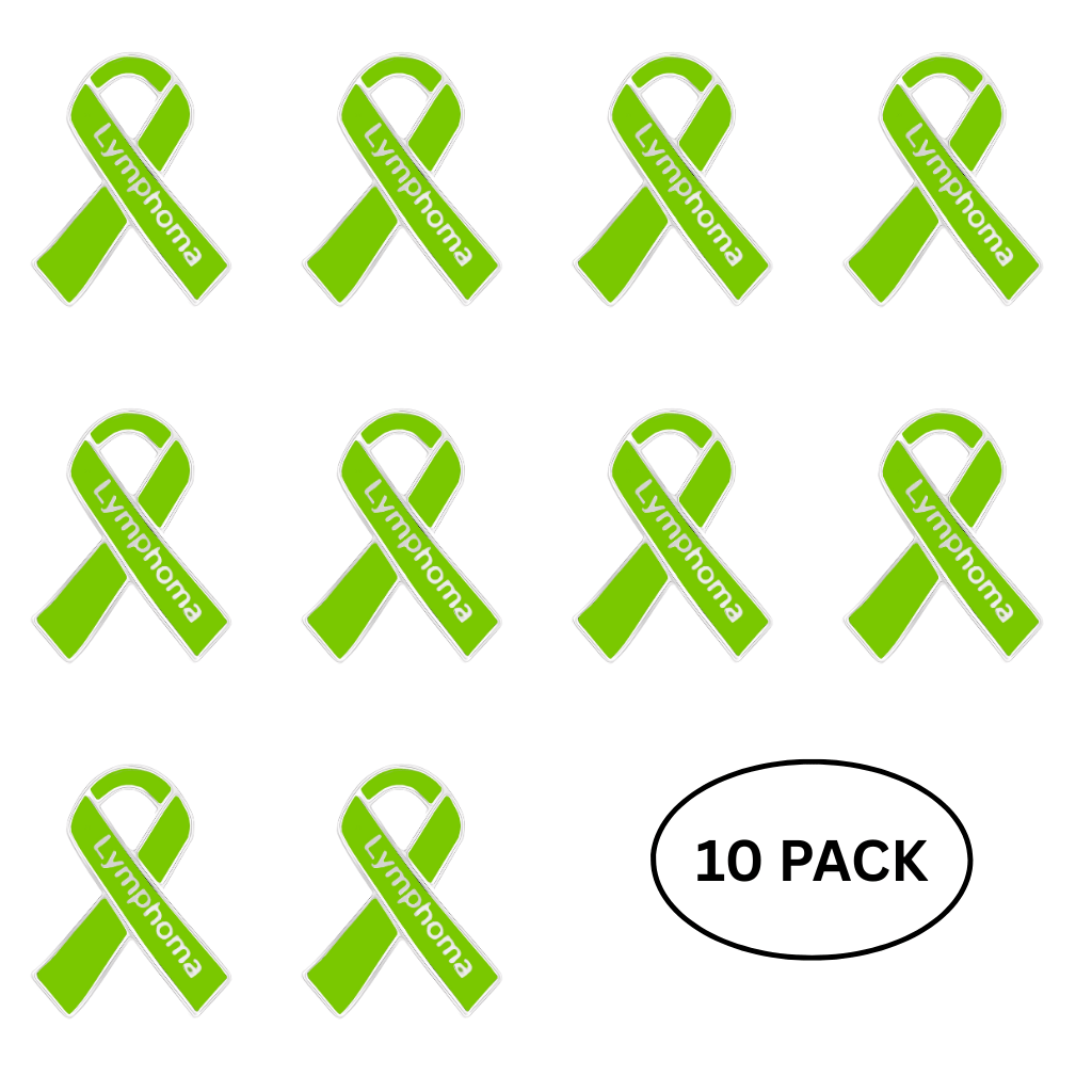 10 Pack Lymphoma Awareness Ribbon Pins - The Awareness Company