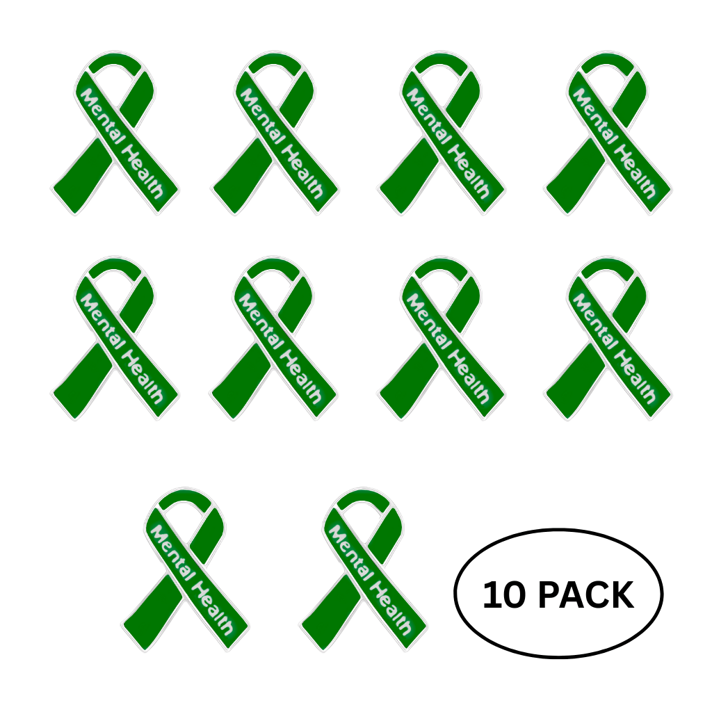 10 Pack Mental Health Awareness Ribbon Pins - The Awareness Company
