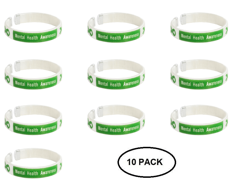 10 Pack Mental Health Bangle Bracelets - The Awareness Company