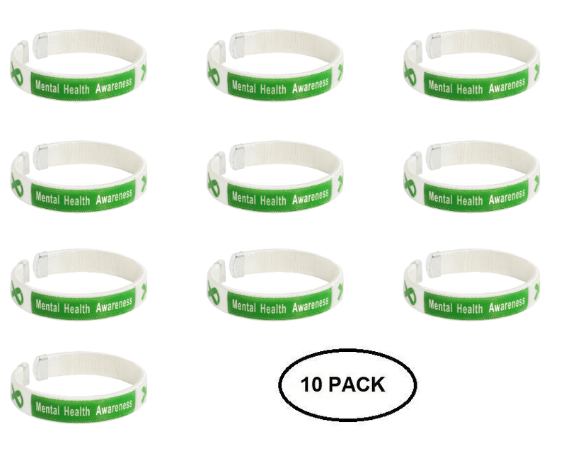 10 Pack Mental Health Bangle Bracelets - The Awareness Company