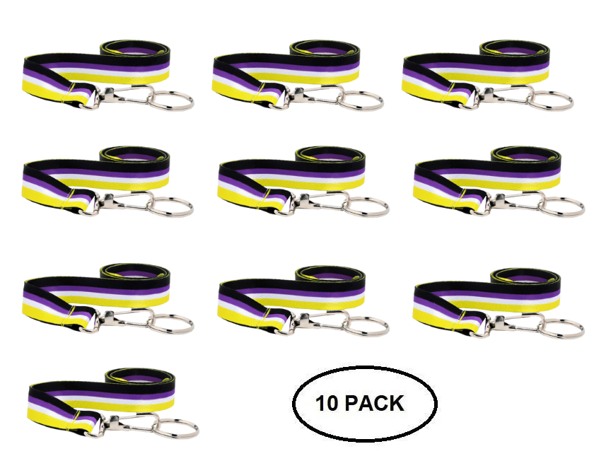 10 Pack Non - Binary Flag Lanyards - The Awareness Company