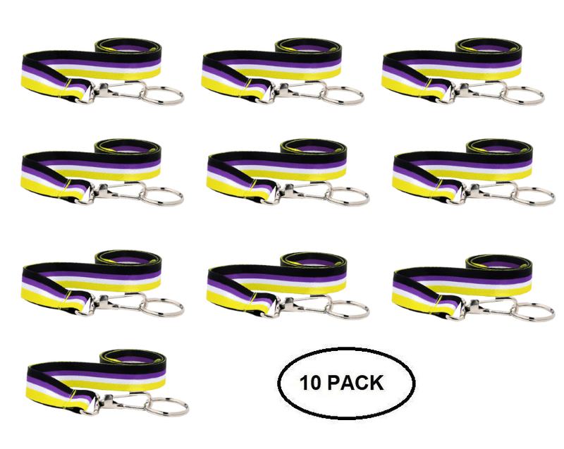 10 Pack Non - Binary Flag Lanyards - The Awareness Company