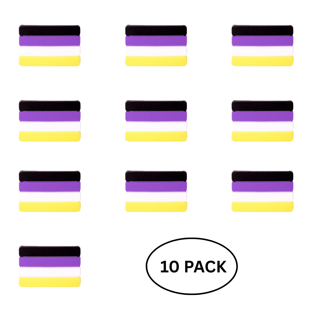10 Pack Non - Binary Flag Silicone Pins - The Awareness Company