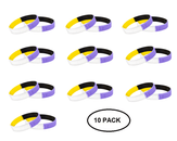 10 Pack Non - Binary Silicone Bracelets - The Awareness Company