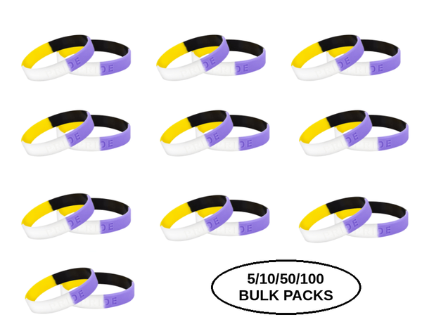 Bulk Pack Non-Binary Silicone Bracelets - The Awareness Company