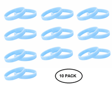 Load image into Gallery viewer, 10 Pack of Light Blue Silicone Bracelets for Prostate Cancer, Graves Disease - The Awareness Company