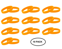 Load image into Gallery viewer, 10 Pack of Orange Silicone Bracelets for Leukemia, Multiple Sclerosis, Kidney Cancer - The Awareness Company