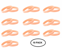 Load image into Gallery viewer, 10 Pack of Peach Silicone Bracelets for Uterine Cancer, Endometrial Cancer - The Awareness Company