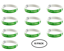 Load image into Gallery viewer, 10 Pack Organ Donation Bangle Bracelets - The Awareness Company