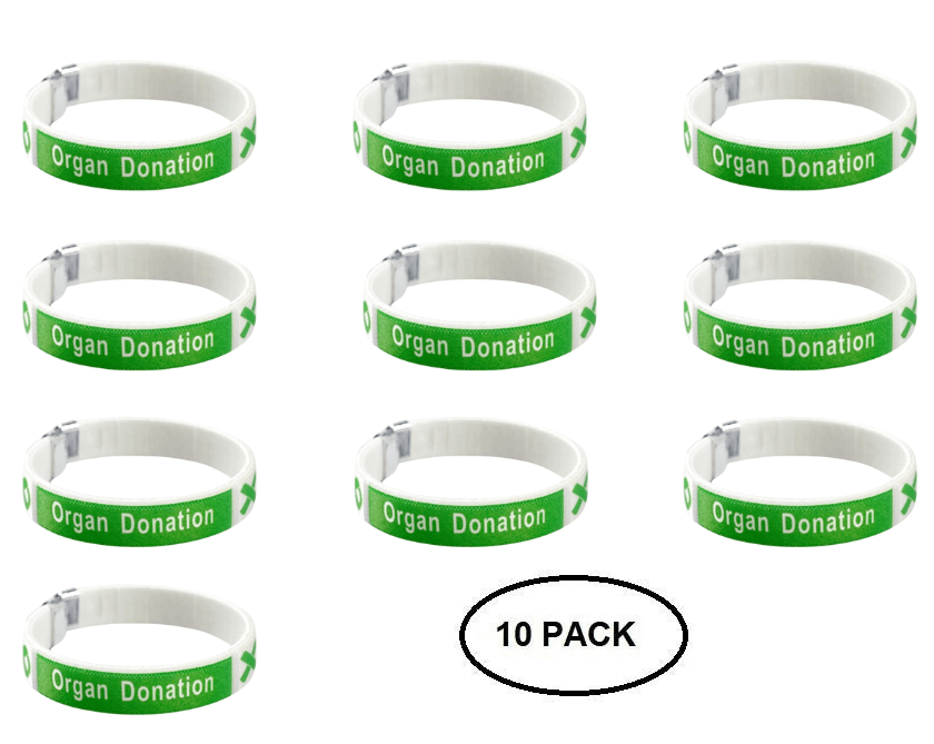 10 Pack Organ Donation Bangle Bracelets - The Awareness Company