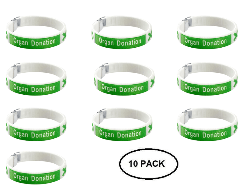 10 Pack Organ Donation Bangle Bracelets - The Awareness Company