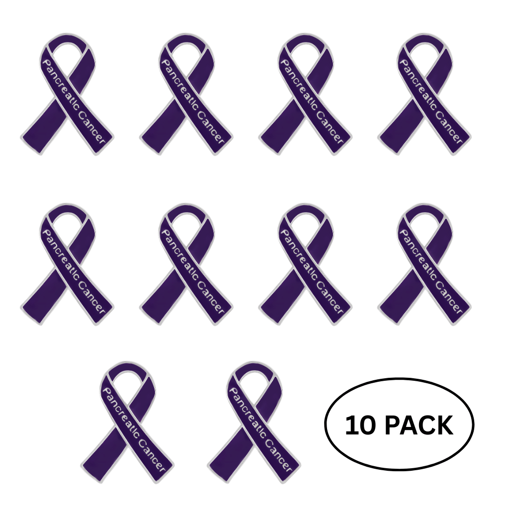 10 Pack Pancreatic Cancer Awareness Ribbon Pins - The Awareness Company