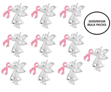 Load image into Gallery viewer, Bulk Pack Pink Ribbon Angel Pins - The Awareness Company