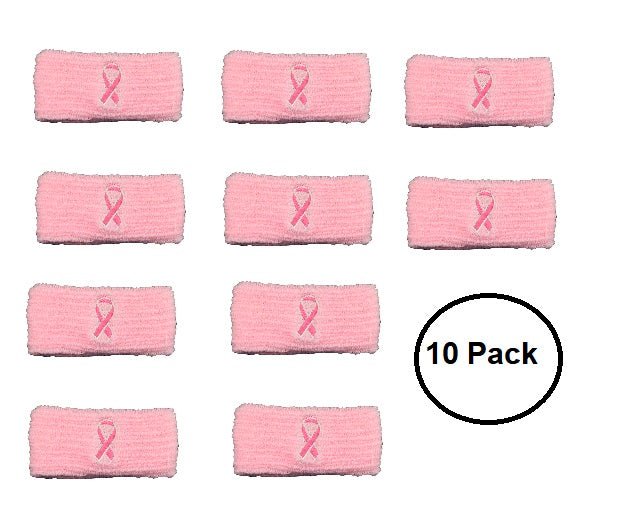 10 Pack Pink Ribbon Armbands - The Awareness Company