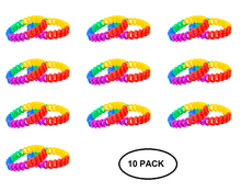 Load image into Gallery viewer, 10 Pack Rainbow Chain Link Silicone Bracelets - The Awareness Company