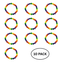 Load image into Gallery viewer, 10 Pack Rainbow Colored Beaded Bracelets - The Awareness Company