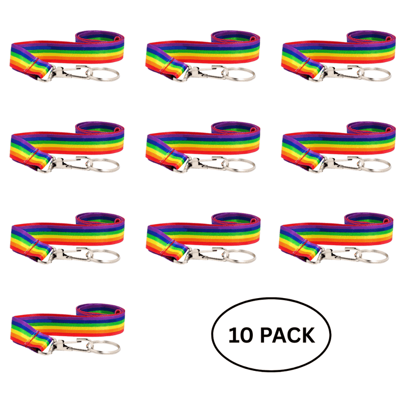 10 Pack Rainbow Flag Lanyards - The Awareness Company