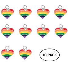 Load image into Gallery viewer, 10 Pack Rainbow Heart Gay Pride Charms - The Awareness Company