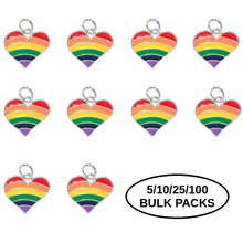 Load image into Gallery viewer, Bulk Pack Rainbow Heart Gay Pride Charms - The Awareness Company