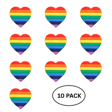 Load image into Gallery viewer, 10 Pack Rainbow Heart Silicone Pins - The Awareness Company