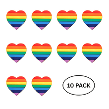 Load image into Gallery viewer, 10 Pack Rainbow Heart Silicone Pins - The Awareness Company